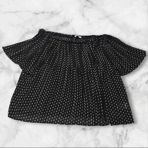 Lid a Kate Off-Shoulder Short Sleeve Crop Top Black Blouse Size Small (S) B2